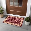 Heart Home 16x24 Inch Poly Wool Anti-Skid Doormats for Main Door Entrance | Soft Footmats for Home &amp; Kitchen | Washable/Non-Slip Floor Mat for Living Room Balcony | Cross Tee - Maroon