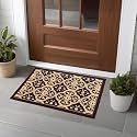 Heart Home 16x24 Inch Poly Wool Anti-Skid Doormats for Main Door Entrance | Soft Footmats for Home &amp; Kitchen | Washable/Non-Slip Floor Mat for Living Room Balcony | Jacquard - Brown