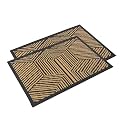 Heart Home 2 Pcs Poly Wool Anti-Skid 16x24 Inch Doormats for Main Door Entrance | Soft Footmats for Home &amp; Kitchen | Washable/Non-Slip Floor Mat for Living Room Balcony | Chevron - Grey