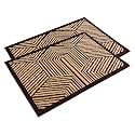 Heart Home 2 Pcs Poly Wool Anti-Skid 16x24 Inch Doormats for Main Door Entrance | Soft Footmats for Home &amp; Kitchen | Washable/Non-Slip Floor Mat for Living Room Balcony | Chevron - Brown