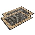 Heart Home 2 Pcs Poly Wool Anti-Skid 16x24 Inch Doormats for Main Door Entrance | Soft Footmats for Home &amp; Kitchen | Washable/Non-Slip Floor Mat for Living Room Balcony | Cross Tee - Grey