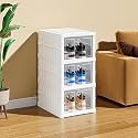 Heart Home 3 Layer Shoe Box for Storage|Multi-Purpose Plastic Shoe Rack|Installation Free Shoe Organizer|White|