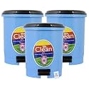 Heart Home 3 Pieces Table Top Desk Garbage Dustbin Trash for Office Home Work Place, 2 LTR(Blue)-HEART10336