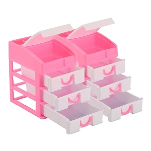 heart home pack of 2 stationary oragnizers for desk amp pen holder for study table  4-tier pencil box with drawers for girl students  pink