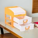 Heart Home 3-Tier Stationary Oragnizers for Desk &amp; Pen Holder For Study Table | Pencil Stand/Box with Drawers for Girl Students | Yellow