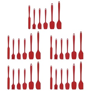 heart home 30 pcs silicone nonstick spatula set  heat resistant spatula for kitchen  kitchen accessories items for cooking baking amp mixing  hw-3-rd  red