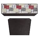 Heart Home 3D Checkered Design PVC Air Conditioning Dust Cover Indoor and Outdoor Waterproof Folding Spilt Ac Cover Set 1.5 Ton AC (Multi) -(CTHH07581)