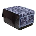 Heart Home 3D Checkered Design PVC Microwave Oven Top Cover 23 Liter with Utility 4 Pockets (Grey) - CTHH7513