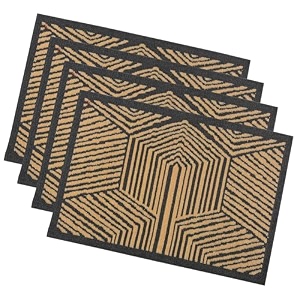 heart home 4 pcs poly wool anti-skid 16x24 inch doormats for main door entrance  soft footmats for home amp kitchen  washablenon-slip floor mat for living room balcony  chevron - grey
