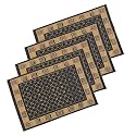 Heart Home 4 Pcs Poly Wool Anti-Skid 16x24 Inch Doormats for Main Door Entrance | Soft Footmats for Home &amp; Kitchen | Washable/Non-Slip Floor Mat for Living Room Balcony | Cross Tee - Grey