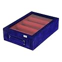 Heart Home 4 Rod Bangle Box|Wooden Jewelry Box|Wedding Vanity Box|Velvet Coated Wedding Bracelet Organizer for Women &amp; Girls (Blue)