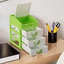 Heart Home 4-Tier Stationary Oragnizers for Desk &amp; Pen Holder For Study Table | Pencil Stand/Box with Drawers for Girl Students | Light Green