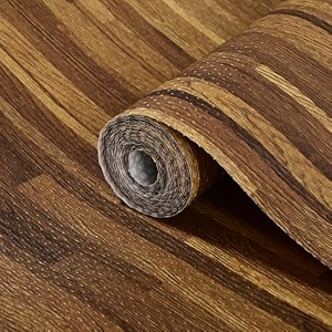 heart home pack of 2 waterproof amp durable 5 meters kitchen mats for shelf liner roll  wipeable fridge sheets for shelves cabinet drawer  dark brown wooden check