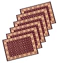 Heart Home 6 Pcs Poly Wool Anti-Skid 16x24 Inch Doormats for Main Door Entrance | Soft Footmats for Home &amp; Kitchen | Washable/Non-Slip Floor Mat for Living Room Balcony | Cross Tee - Maroon