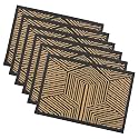 Heart Home 6 Pcs Poly Wool Anti-Skid 16x24 Inch Doormats for Main Door Entrance | Soft Footmats for Home &amp; Kitchen | Washable/Non-Slip Floor Mat for Living Room Balcony | Chevron - Grey