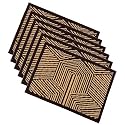 Heart Home 6 Pcs Poly Wool Anti-Skid 16x24 Inch Doormats for Main Door Entrance | Soft Footmats for Home &amp; Kitchen | Washable/Non-Slip Floor Mat for Living Room Balcony | Chevron - Brown