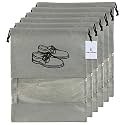 Heart Home 6 Piece Non Woven Travel Shoe Cover, String Bag Organizer, Grey - HEART5207