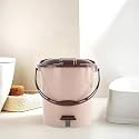 Heart Home 7 Ltr Plastic Dustbin for Home with Pedal, Lid &amp; Handle | Dustbin for Kitchen, Bathroom &amp; Office | Garbage Bin for Wet or Dry Waste | Check Dhakkan- Cream &amp; Brown