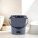 Heart Home 7 Ltr Plastic Dustbin for Home with Pedal, Lid & Handle | Dustbin for Kitchen, Bathroom & Office | Garbage Bin for Wet or Dry Waste | Check Dhakkan- Grey & Black