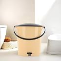 Heart Home 7 Ltr Plastic Dustbin for Home with Pedal, Lid &amp; Handle | Dustbin for Kitchen, Bathroom &amp; Office | Garbage Bin for Wet or Dry Waste | Ultra- Cream &amp; Black