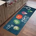 Heart Home Bed Side Runner | Floor Carpet | 46x19 Inch | Carpet for Home | Runner for Bedroom | Floor Mat for Living Room | Carpet Rug for Entrance | Vegetables Print | Green
