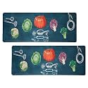 Heart Home Pack of 2 Bed Side Runner | Floor Carpet | 46x19 Inch | Carpet for Home | Runner for Bedroom | Floor Mat for Living Room | Carpet Rug for Entrance | Vegetables Print | Green