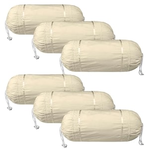 heart home bolster covers  cotton bolster cover set  diwan bolster cover set  bolster pillow cover  plain lace print masand cover  16x32 inch  pack of 6  cream