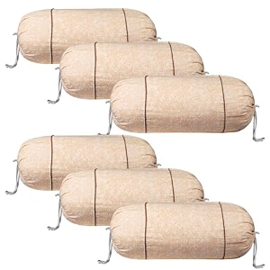 heart home bolster covers  cotton bolster cover set  diwan bolster cover set  bolster pillow cover  khakhi printed masand cover  16x32 inch  pack of 6  cream