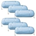 Heart Home Bolster Covers | Cotton Bolster Cover Set | Diwan Bolster Cover Set | Bolster Pillow Cover | Plain Lace Print Masand Cover | 16x32 Inch | Pack of 6 | Sky Blue