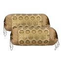 Heart Home Bolster Covers | Polyester Bolster Cover Set | Diwan Bolster Cover Set | Bolster Pillow Cover | Banarasi Gola Masand Cover | 16x32 Inch | Pack of 2 | Golden