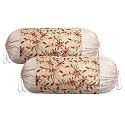 Heart Home Bolster Covers | Polyester Bolster Cover Set | Diwan Bolster Cover Set | Bolster Pillow Cover | Embroidery Design Masand Cover | 16x32 Inch | Pack of 2 | Cream
