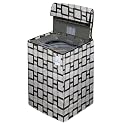 Heart Home Checkered Design PVC Top Load Fully Automatic Washing Machine Cover with Back Hole (Grey) CTHH05645