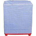 Heart Home Checkered Design PVC Top Load Semi Automatic Washing Machine Cover (Sky Blue)- CTHH6220