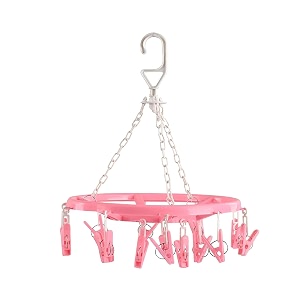 heart home cloth drying hanger  16 clips baby drying pegs  360 degree rotatable hanger  clip stand for cloth  round cloth drying stand  pink