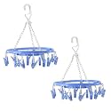 Heart Home Cloth Drying Hanger | 32 Clips Baby Drying Pegs | 360 Degree Rotatable Hanger | Clip Stand for Cloth | Rectangular Cloth Drying Stand | Green