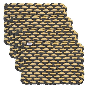 heart home cotton rectangle door mat for porchkitchenbathroomlaundry roompack of 3 black 54hh3970