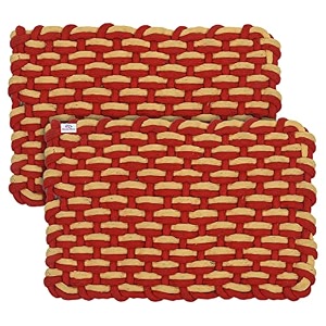 heart home cotton rectangle door mat for porchkitchenbathroomlaundry roompack of 3 red 54hh3962
