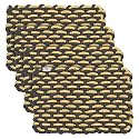 Heart Home Cotton Rectangle Door Mat for Porch/Kitchen/Bathroom/Laundry Room,Pack of 3 (Brown) 54HH3966.