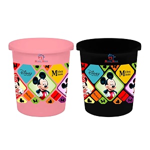 heart home disney mickey minnie print plastic 2 pieces garbage waste dustbinrecycling bin for home office factory 5 liters pink amp black -hs_35_hearths17789