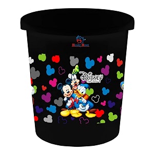 heart home disney team mickey print plastic dustbingarbage binwaste bin 5 liters black -hs_35_hearths17334