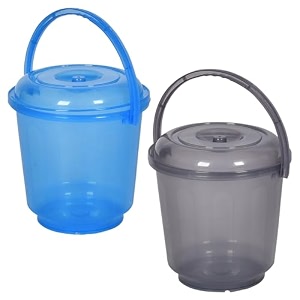 heart home bucket  plastic bucket for mopping  bucket for cleaning  storage container bucket  water storage bucket  bathroom bucket  plain bucket  5 ltr  transparent