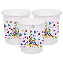 Heart Home Disney Team Mickey Print Plastic 3 Pieces Dustbin/Garbage Bin/Waste Bin, 5 Liters (White) -HS_35_HEARTHS17344