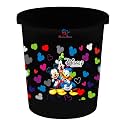 Heart Home Disney Team Mickey Print Plastic Dustbin/Garbage Bin/Waste Bin, 5 Liters (Black) -HS_35_HEARTHS17334