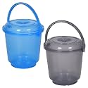 Heart Home Bucket | Plastic Bucket for Mopping | Bucket for Cleaning | Storage Container Bucket | Water Storage Bucket | Bathroom Bucket | Plain Bucket | 5 LTR | Transparent
