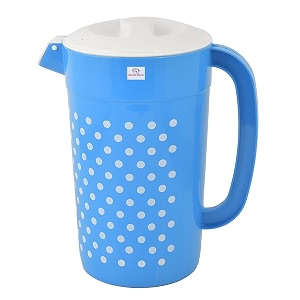 heart home dot printed plastic water amp juice jug drinking beverage jugwith lid for daily uses 24 ltr blue-hs42kubmart25222
