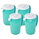 Heart Home Dot Printed Plastic Water &amp; Juice Jug, Drinking Beverage Jug,with Lid for Daily Uses, 2.4 LTR- Pack of 4 (Green)-HS42KUBMART25220