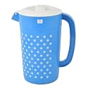 Heart Home Dot Printed Plastic Water & Juice Jug, Drinking Beverage Jug,with Lid for Daily Uses, 2.4 LTR (Blue)-HS42KUBMART25222