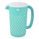 Heart Home Dot Printed Plastic Water &amp; Juice Jug, Drinking Beverage Jug,with Lid for Daily Uses, 2.4 LTR (Green)-HS42KUBMART25214