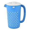 Heart Home Dot Printed Plastic Water &amp; Juice Jug, Drinking Beverage Jug,with Lid for Daily Uses, 2.4 LTR (Blue)-HS42KUBMART25222