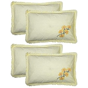 heart home embroided design 4 piece cotton pillow cover set-1734x2734 cream luxury pillow covers - cthh7133standard